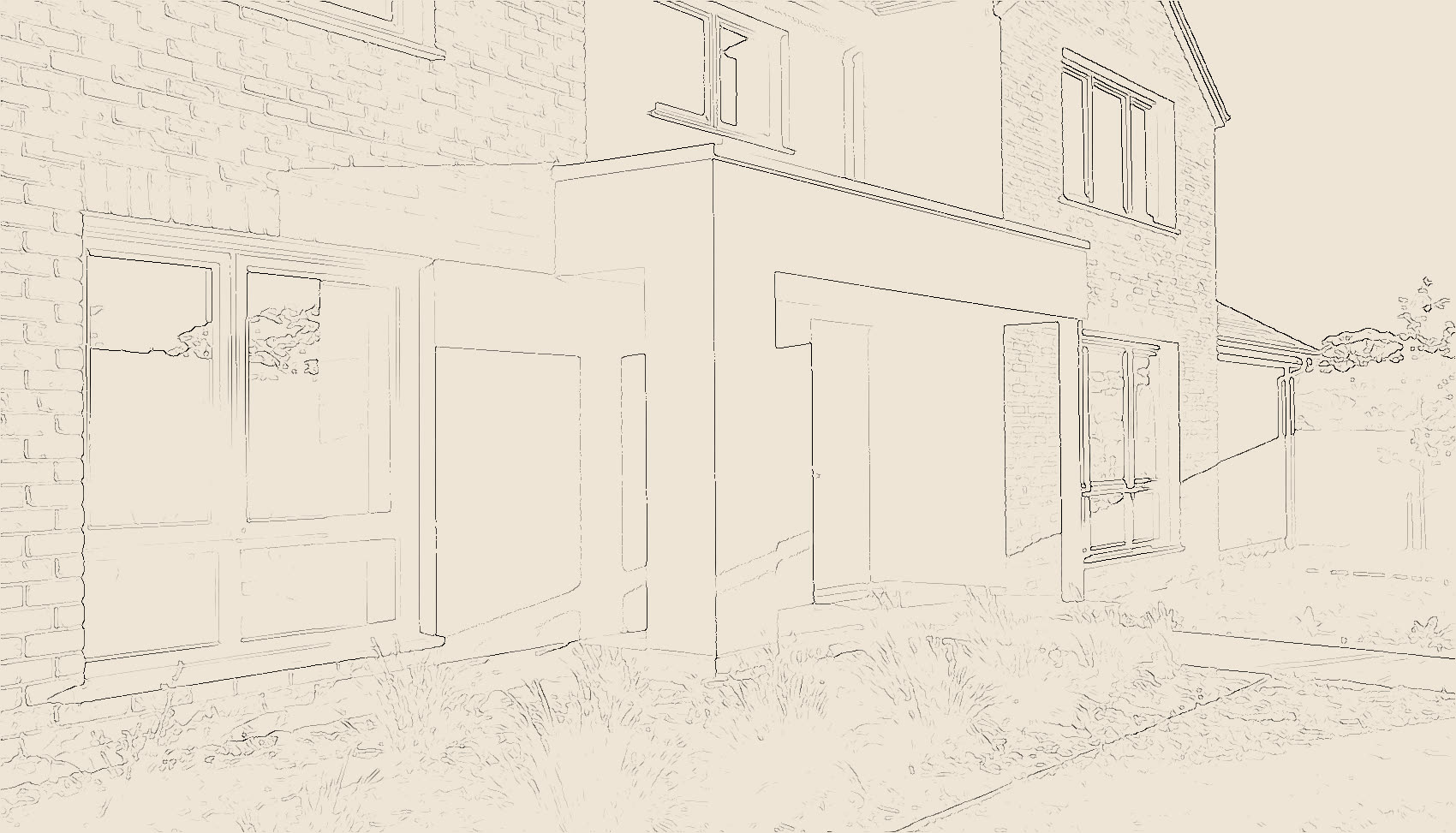 The architect's elevation drawing of the same home